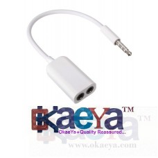 OkaeYa 3.5mm Stereo Audio Male To 2 X 3.5 mm Female Earphone Splitter Cable Adapter
